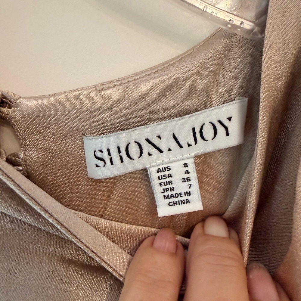 Shona Joy La Lune High Neck Midi Dress – Gold, Cocktail, Evening, Elegant, Sz 4 - Picture 11 of 16